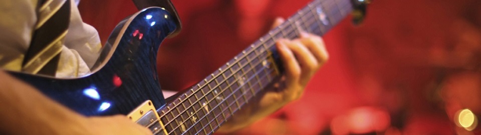 Guitar closeup on stage